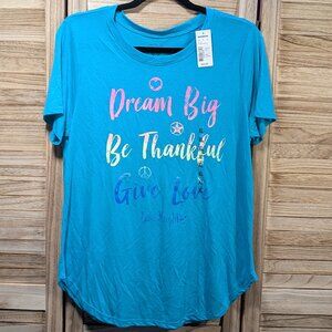 Love this Life Blue Graphic Tee with Inspirational Text Size XL